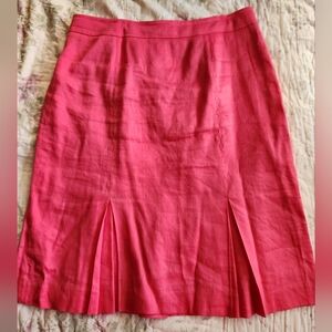 Women's Size 12 Knee Length Jones New York Hot Pink Pleated Pencil Skirt